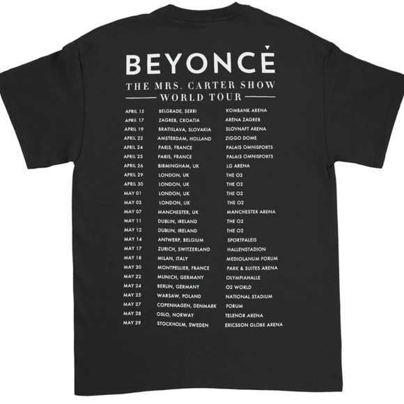 BEYONCE The Mrs. Carter Show World Tour Graphic T-Shirt - Picture 2 of 3